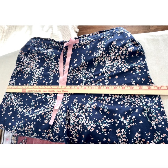 PAPINELLE Cotton/Silk Long Sleeve Pajama Set in Navy Cherry Blossom Print - M - Picture 13 of 15